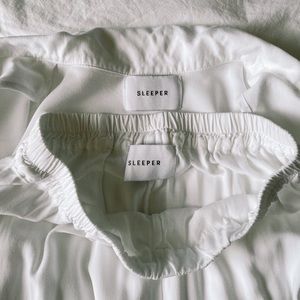 Sleeper Party Pajamas Set with feather trim